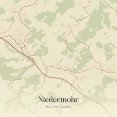 Vintage map of Niedermohr, Germany.