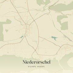 Obraz premium Vintage map of Niederorschel, Germany.