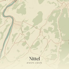 Vintage map of Nittel, Germany.