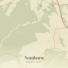 Fototapeta premium Vintage map of Nomborn, Germany.