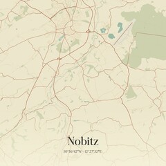 Vintage map of Nobitz, Germany.