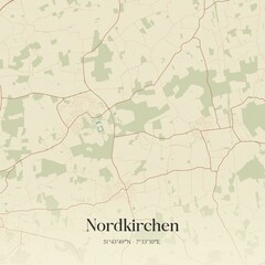 Vintage map of Nordkirchen, Germany.