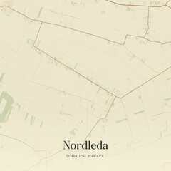 Vintage map of Nordleda, Germany.
