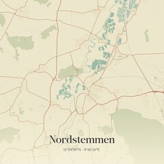 Obraz premium Vintage map of Nordstemmen, Germany.