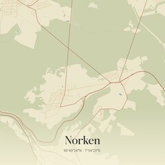 Vintage map of Norken, Germany.