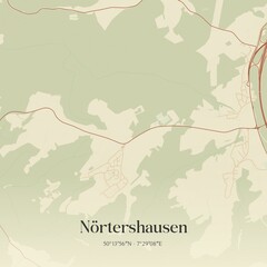 Vintage map of Nortershausen, Germany.