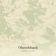 Vintage map of Oberelsbach, Germany.