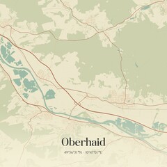 Vintage map of Oberhaid, Germany.