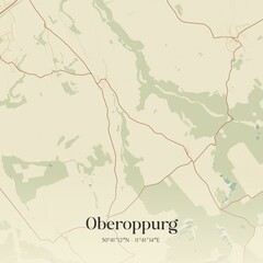 Fototapeta premium Vintage map of Oberoppurg, Germany.