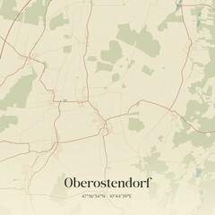 Vintage map of Oberostendorf, Germany.