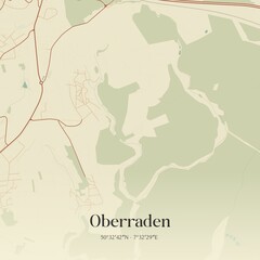 Naklejka premium Vintage map of Oberraden, Germany.