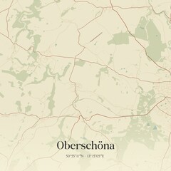 Vintage map of Oberschona, Germany.