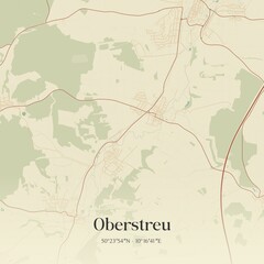 Vintage map of Oberstreu, Germany.