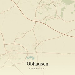 Vintage map of Obhausen, Germany.