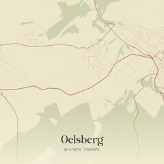 Vintage map of Oelsberg, Germany.
