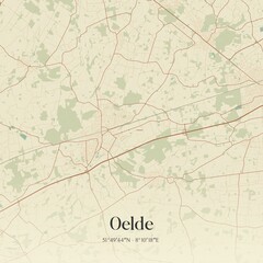 Vintage map of Oelde, Germany.
