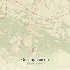 Vintage map of Oerlinghausen, Germany.