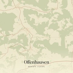 Vintage map of Offenhausen, Germany.