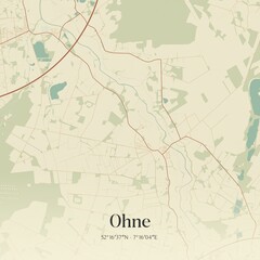 Vintage map of Ohne, Germany.