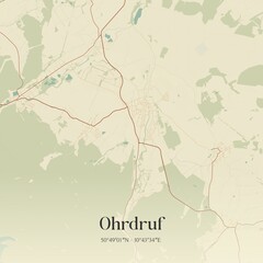Fototapeta premium Vintage map of Ohrdruf, Germany.
