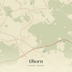 Vintage map of Ohorn, Germany.