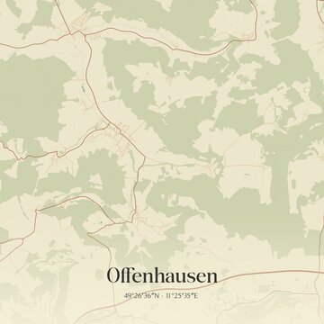 Vintage map of Offenhausen, Germany.