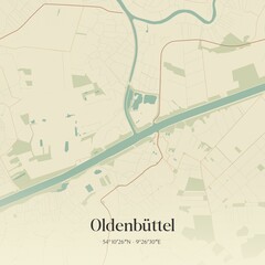 Vintage map of Oldenbuttel, Germany.