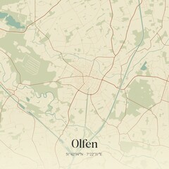 Vintage map of Olfen, Germany.