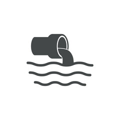 vector flat design illustration of liquid industrial factory wastewater pollution.