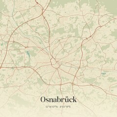 Vintage map of Osnabruck, Germany.