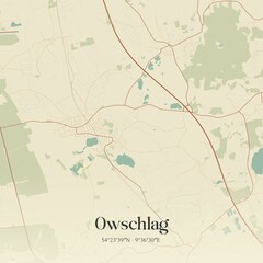 Vintage map of Owschlag, Germany.