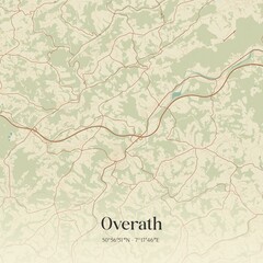 Vintage map of Overath, Germany.