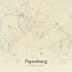 Vintage map of Papenburg, Germany.