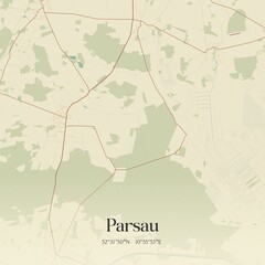 Vintage map of Parsau, Germany.