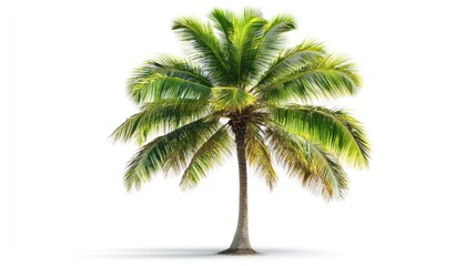 Obraz premium Lush green coconut palm tree isolated.