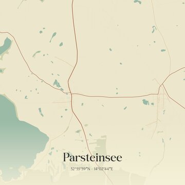 Vintage map of Parsteinsee, Germany.