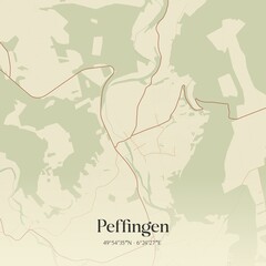 Fototapeta premium Vintage map of Peffingen, Germany.