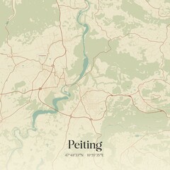 Vintage map of Peiting, Germany.