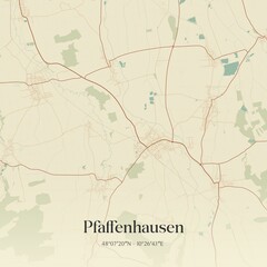 Vintage map of Pfaffenhausen, Germany.
