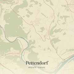 Vintage map of Pettendorf, Germany.