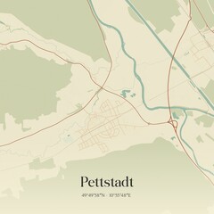 Vintage map of Pettstadt, Germany.