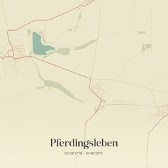 Fototapeta premium Vintage map of Pferdingsleben, Germany.
