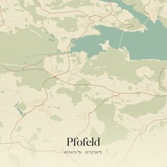 Fototapeta premium Vintage map of Pfofeld, Germany.
