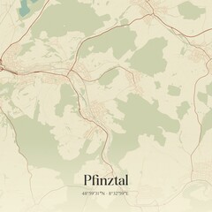 Obraz premium Vintage map of Pfinztal, Germany.