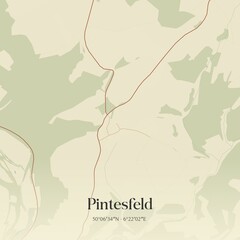 Fototapeta premium Vintage map of Pintesfeld, Germany.