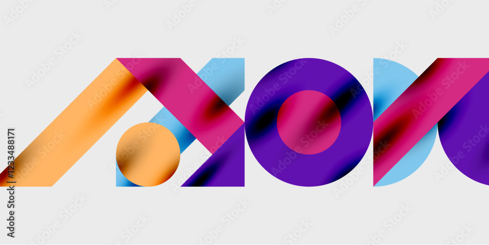 Aufkleber modern abstract background featuring circles, lines, and triangles in a dynamic geometric compositio