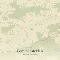Obraz premium Vintage map of Pommersfelden, Germany.