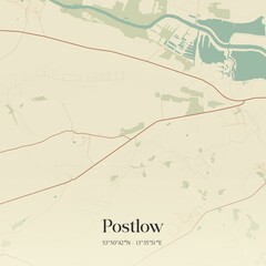 Vintage map of Postlow, Germany.