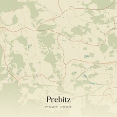 Vintage map of Prebitz, Germany.