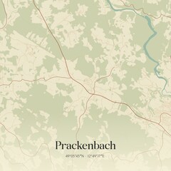 Vintage map of Prackenbach, Germany.